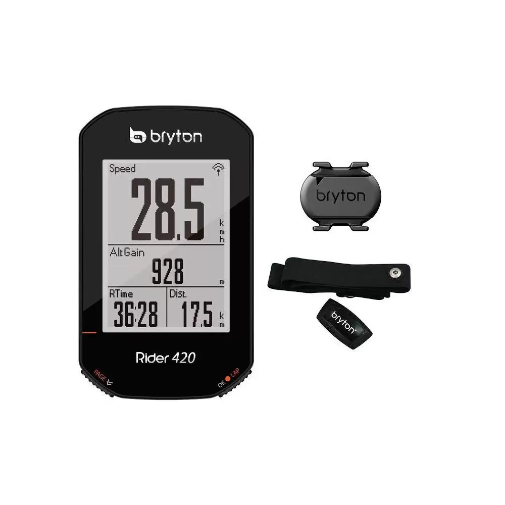 GPS BRYTON RIDER 420T CON SENSORE DI CADENZA E FASCIA CARDIO HRM BR420T 1