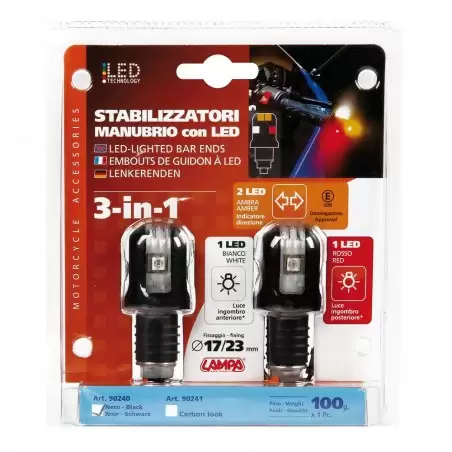 STABILIZZATORI MANUBRIO CON LED BLACK 17/23MM 90240 3