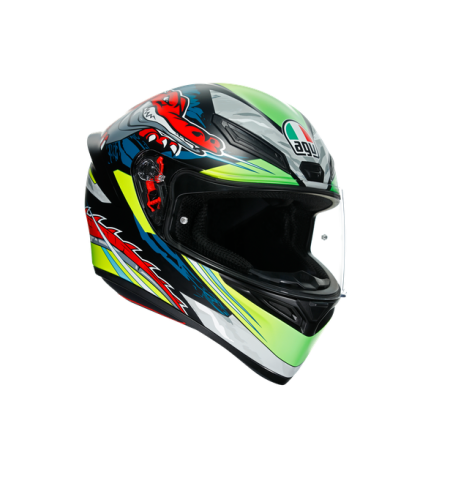 CASCO INTEGRALE AGV K1 MULTI DUNDEE MATT LIME-RED 011