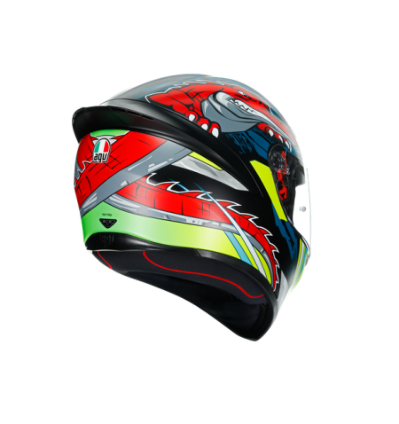 CASCO INTEGRALE AGV K1 MULTI DUNDEE MATT LIME-RED 011