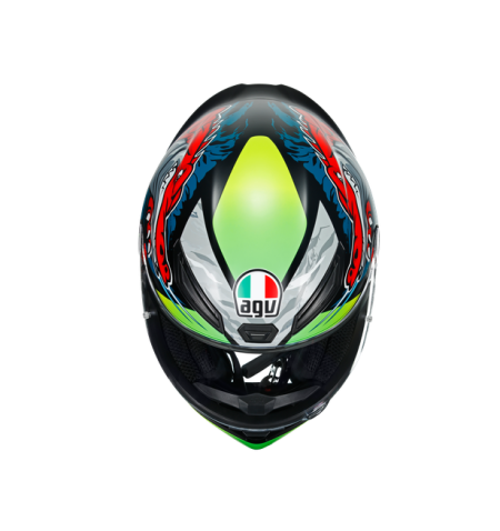 CASCO INTEGRALE AGV K1 MULTI DUNDEE MATT LIME-RED 011