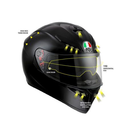 CASCO INTEGRALE AGV K-3 SV PLK MONOCOLORE