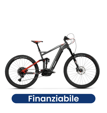 BICI E-BIKE LOMBARDO LE 27/29 SEMPIONE PRO TITANIO BIANCO ROSSO MATT 40''