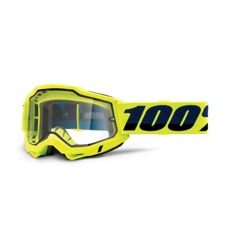 MASCHERA CROSS 100% ACCURI 2 ENDURO YELLOW LENTE TRASPARENTE