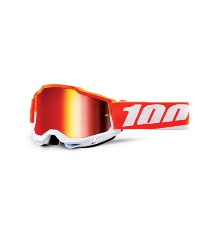 MASCHERA CROSS 100% ACCURI 2 MATIGOFUN LENTE A SPECCHIO ROSSA