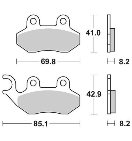 PASTIGLIE FRENO POSTERIORI MOTO SBS 140HF PER SCOOTER SYM