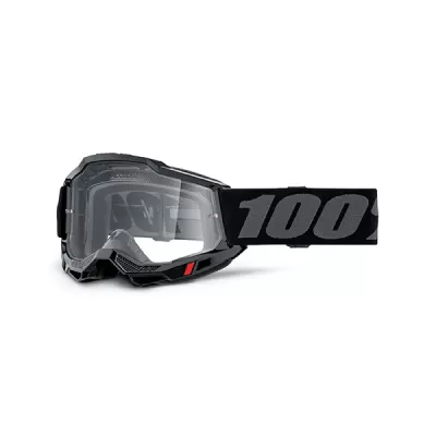 MASCHERA CROSS 100% ACCURI 2 OTG BLACK LENTE TRASPARENTE