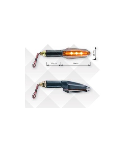 COPPIA INDICATORI FAR LED NERI 7641 7641 2