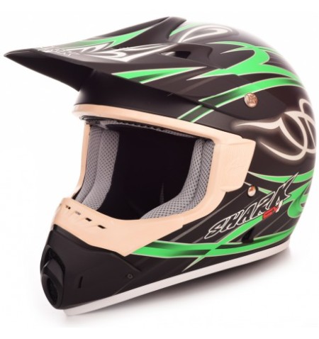 CASCO CROSS SHARK SX1 ROOKIE VERDE/NERO OPACO SH1520XLWR 1